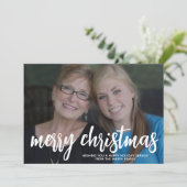 Foto met grote kerst van MERRY - Red Green Pset Feestdagenkaart (Staand voorkant)