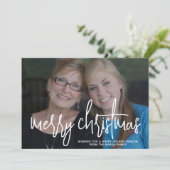 Foto met grote kerst van MERRY - Red Green Pset Feestdagenkaart (Staand voorkant)