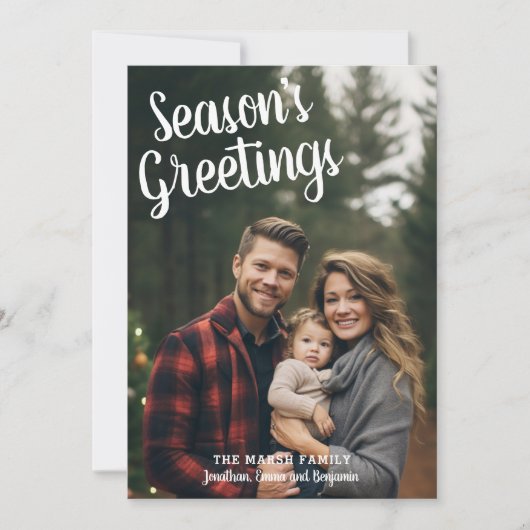 Foto met handgeschreven foto's van de groeten van  feestdagenkaart (Voorkant)