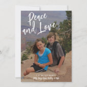 Foto met handgeschreven kerstcadeau Red Pset Peace Feestdagenkaart (Voorkant)