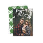 Foto met handgeschreven kerstgrint Happy Feestdagenkaart