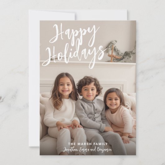 Foto met handgeschreven Kerstmis Aqua Pset Happy Feestdagenkaart (Voorkant)