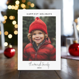 Foto met handgeschreven Kerstmis - Modern Boho Sti Feestdagenkaart