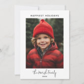 Foto met handgeschreven Kerstmis - Modern Boho Sti Feestdagenkaart (Voorkant)