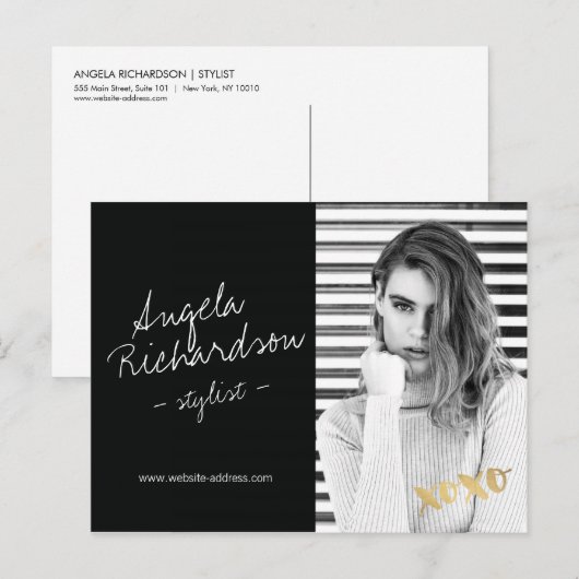 Foto met handgeschreven Mode stylist Actor model Briefkaart (Voorkant / Achterkant)