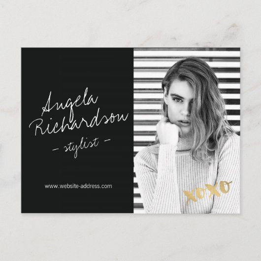 Foto met handgeschreven Mode stylist Actor model Briefkaart (Voorkant)