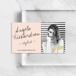 Foto met handgeschreven Mode stylist Actor model Visitekaartje