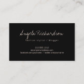 Foto met handgeschreven Mode stylist Actor model Visitekaartje (Achterkant)