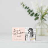 Foto met handgeschreven Mode stylist Actor model Visitekaartje (Staand voorkant)