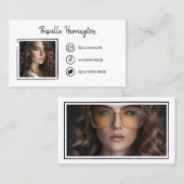 Foto met handgetekende sociale mediapictogrammen contactkaartje (Voorkant / Achterkant)