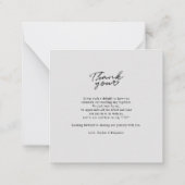 Foto met handschrift bruiloft Dank je Kaart Notitiekaartje (Achterkant)