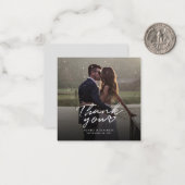 Foto met handschrift bruiloft Dank je Kaart Notitiekaartje (Voorkant / Achterkant in situ)