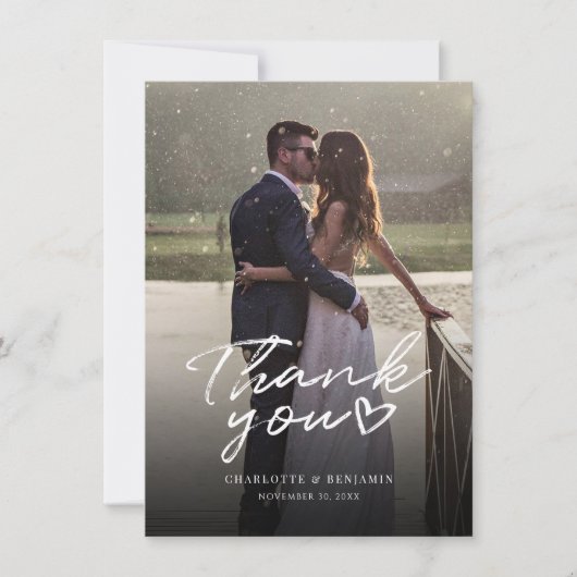Foto met handschrift bruiloft Hartelijk dank (Voorkant)