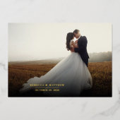 Foto met handschrift bruiloft Hartelijk dank Gold Folie Uitnodiging (Voorkant)