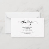 Foto met handschrift bruiloft Hartelijk dank Notitiekaartje (Achterkant)