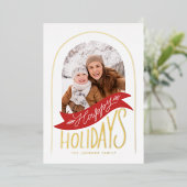 Foto met handschrift folie feestdagenkaart (Staand Voorkant)