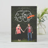 foto met handschrift met rode lint feestdagenkaart (Staand voorkant)