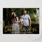 Foto met handschrift Pasgeborenen Folie Feestdagenkaart (Voorkant)