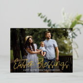 Foto met handschrift Pasgeborenen Folie Feestdagenkaart (Staand Voorkant)