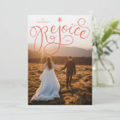 Foto met handschrift Rejoice Feestdagenkaart (Staand voorkant)