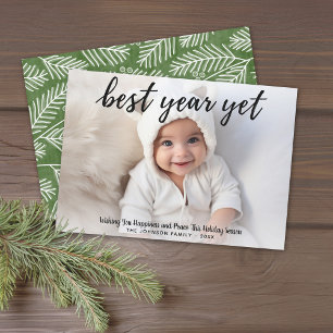 Foto met het beste jaar nog steeds - moderne kalli feestdagenkaart
