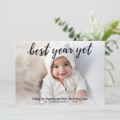 Foto met het beste jaar nog steeds - moderne kalli feestdagenkaart (Staand voorkant)