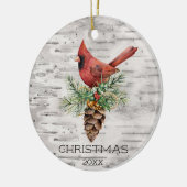 Foto met kardinaal keramisch ornament (Links)
