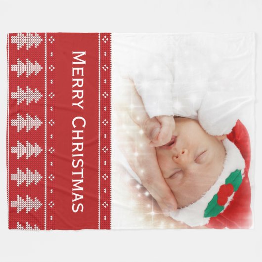 Foto met kerstcadeau fleece deken (Voorkant (Horizontaal))