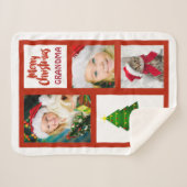 Foto met kerstcadeau voor oma sherpa deken (Voorkant (horizontaal))