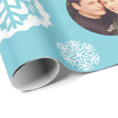 Foto met kerstcadeautje met rode kerstcadeaus cadeaupapier (Rol Hoek)