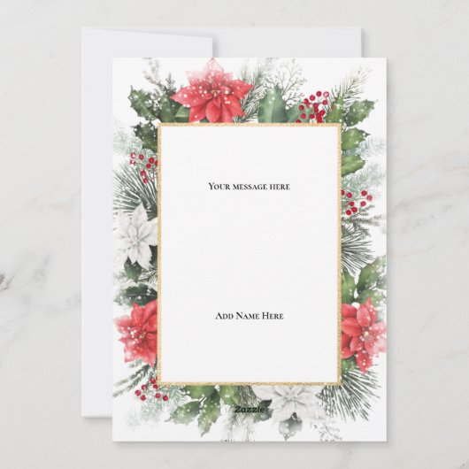 Foto met kerstfeestdag Kaart (Achterkant)