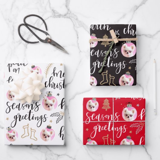 Foto met kerstfeestdag - Phrases Variety Pack Inpakpapier Vel (Voorkant)