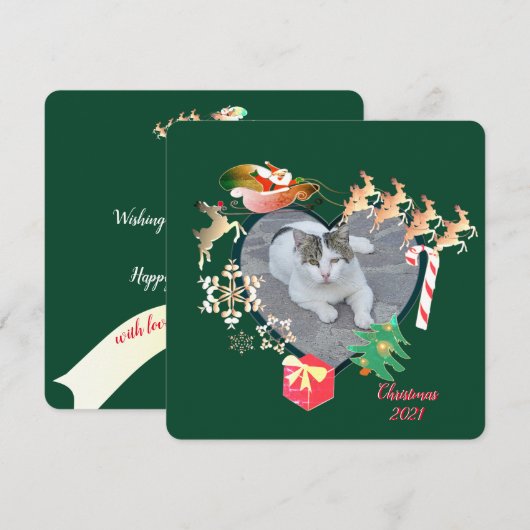 Foto met Kersthart voor Kerstmis met Kerstmis (Voorkant / Achterkant)