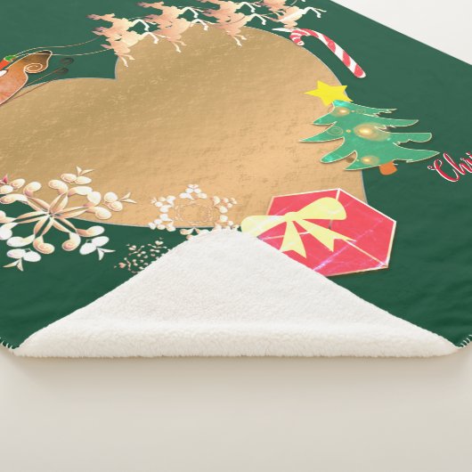 Foto met Kersthart voor Kerstmis met Kerstmis Sherpa Deken (3/4)