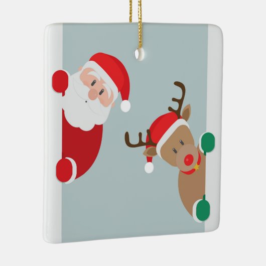  foto met kerstlampjes keramisch ornament (Rechts)