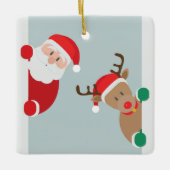 foto met kerstlampjes keramisch ornament (Voorkant)