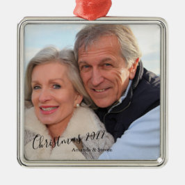 Foto met kerstmis 2022 metalen ornament