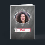 Foto met Kerstmis, Chalkboard Kijk, Aanpassen Kaart<br><div class="desc">Het karton ziet er heel populair uit. Waarom gebruik dit trendy ontwerp dit jaar niet voor uw foto-kerstkaart! Voeg eenvoudig uw foto en jouw naam toe voor een prachtige en gedenkwaardige kerstkaart!</div>