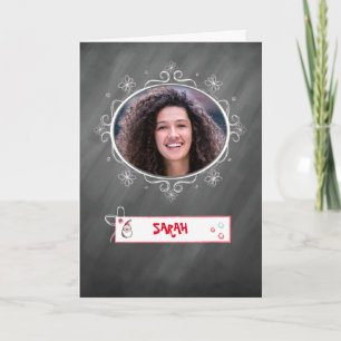 Foto met Kerstmis, Chalkboard Kijk, Aanpassen Kaart