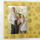 Foto met Kerstmis drieledige Kaart Gold Snowflakes (Binnenzijde eerst)