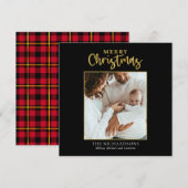 Foto met Kerstmis Gold Foil Script Moderne reeks (Voorkant / Achterkant)