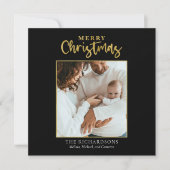 Foto met Kerstmis Gold Foil Script Moderne reeks (Voorkant)