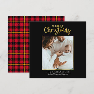 Foto met Kerstmis Gold Foil Script Moderne reeks