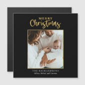 Foto met Kerstmis Gold Foil Script Moderne reeks (Voorkant / Achterkant)