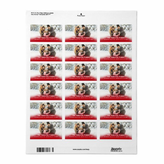 Foto met kerstmis Kaart Return Address Etiket (Full Sheet)