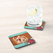 Foto met Kerstmis Poinsettia Bier Onderzetter (Rechterzijde)