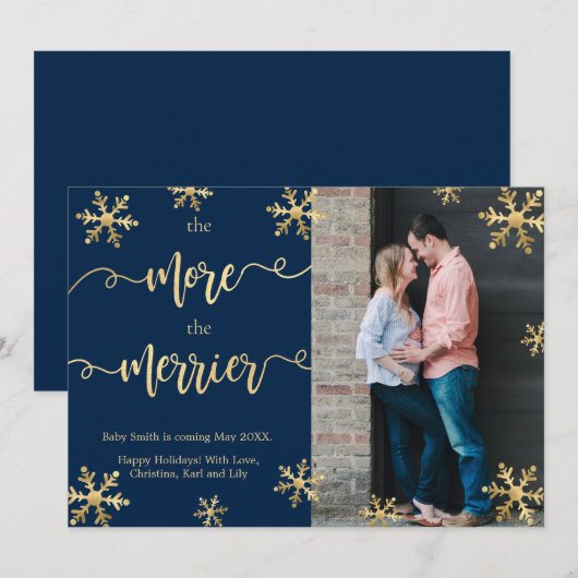Foto met Kerstmis Zwangerschap Aankondiging Kaarte