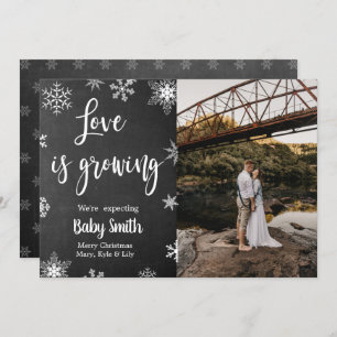 Foto met Kerstmis - Zwangerschapskaart Kaart