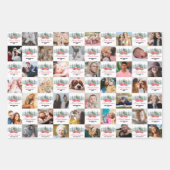 Foto met kerstpapier met rode vrachtwagen - papier inpakpapier vel (Voorkant)