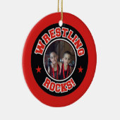 Foto met kerstversiering keramisch ornament (Rechts)